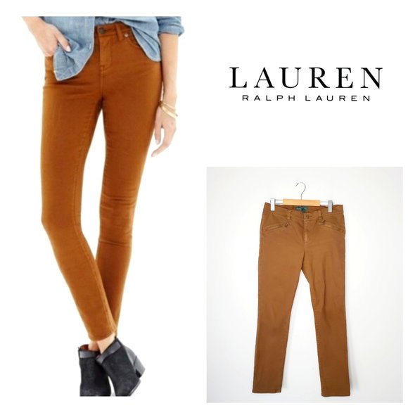 Ralph Lauren Denim - RALPH LAUREN Chocolate Zip Pocket Skinny Jeans